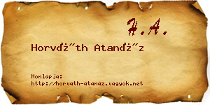 Horváth Atanáz névjegykártya